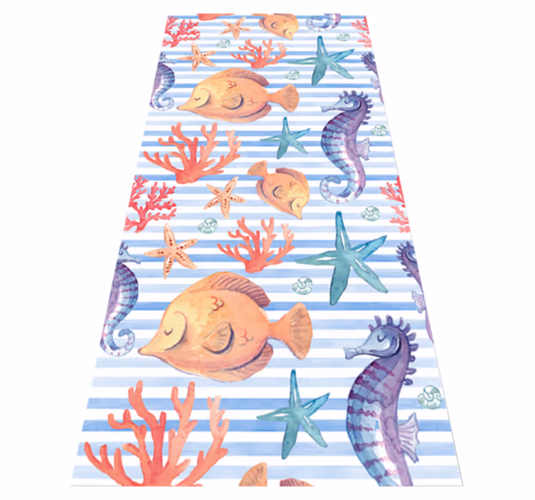 Tappeto vinile animali piastrelle marine - TenStickers