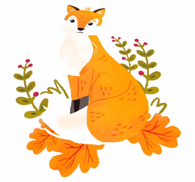 Tappeto vinile animali volpe acquerello - TenStickers