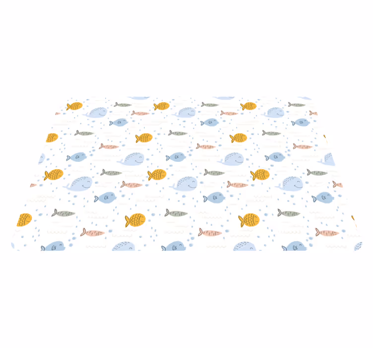 Tappeto vinile animali pesci multicolore cartoon - TenStickers