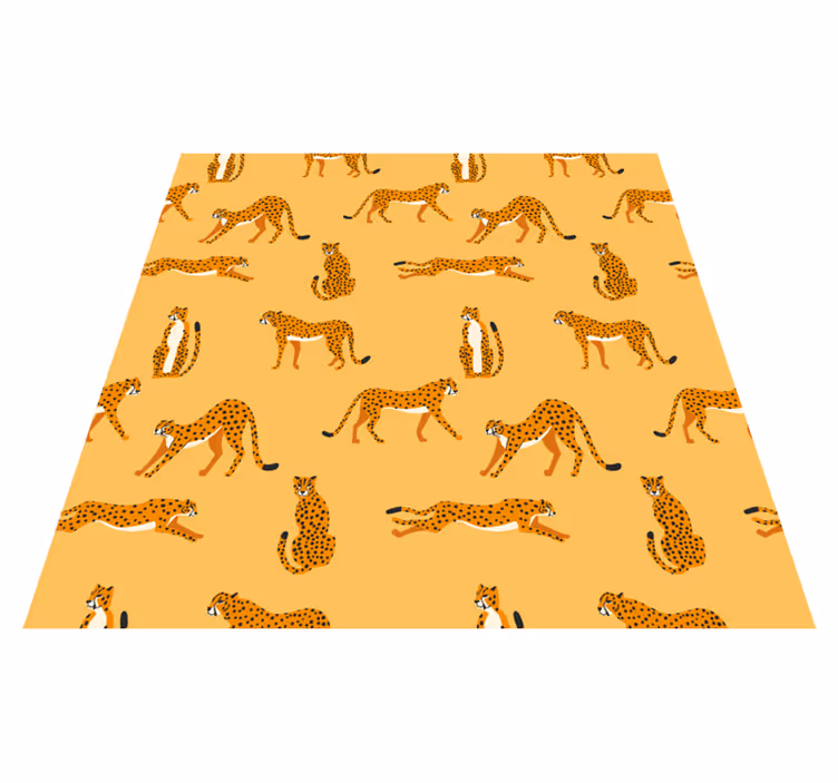 Tappeto vinile animali leopardini gialli grafica - TenStickers