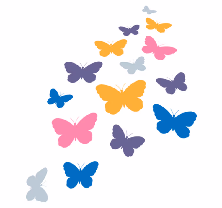 Tappeto vinile animali farfalle multicolori volanti - TenStickers