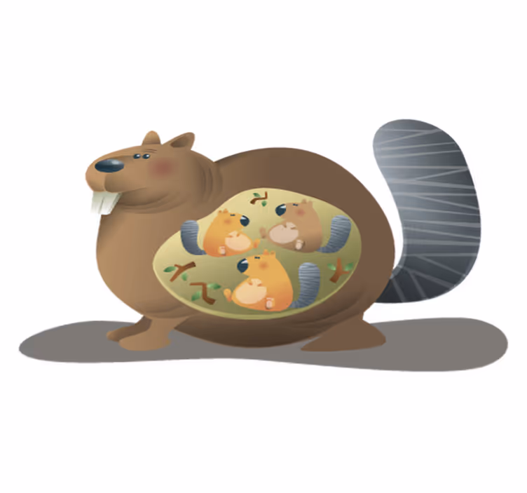 Tappeto vinile animali mamma scoiattolo - TenStickers
