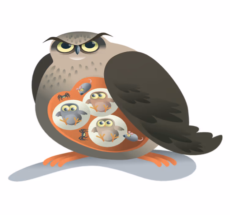 Tappeto vinile animali gufo madre - TenStickers