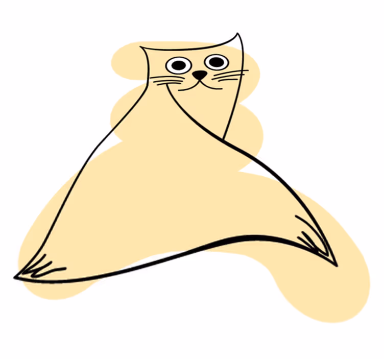 Tappeto vinile animali gatto beige dipinto - TenStickers