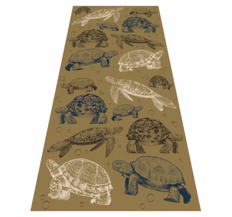 Tappeto vinile animali sfondo beige tartarughe - TenStickers