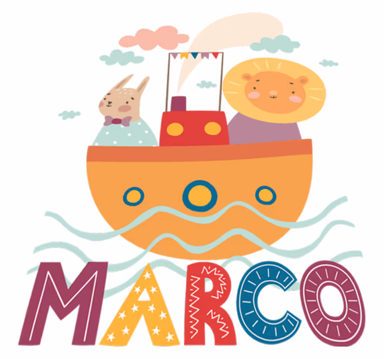 Tappeto vinile animali su una barca - TenStickers