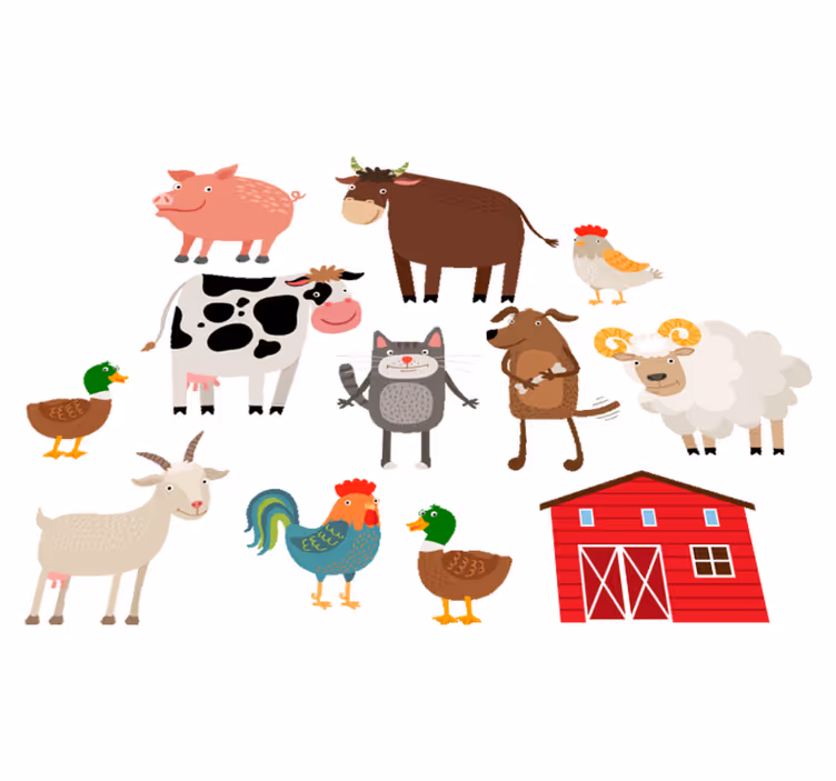 Tappeto vinile animali set fattoria - TenStickers