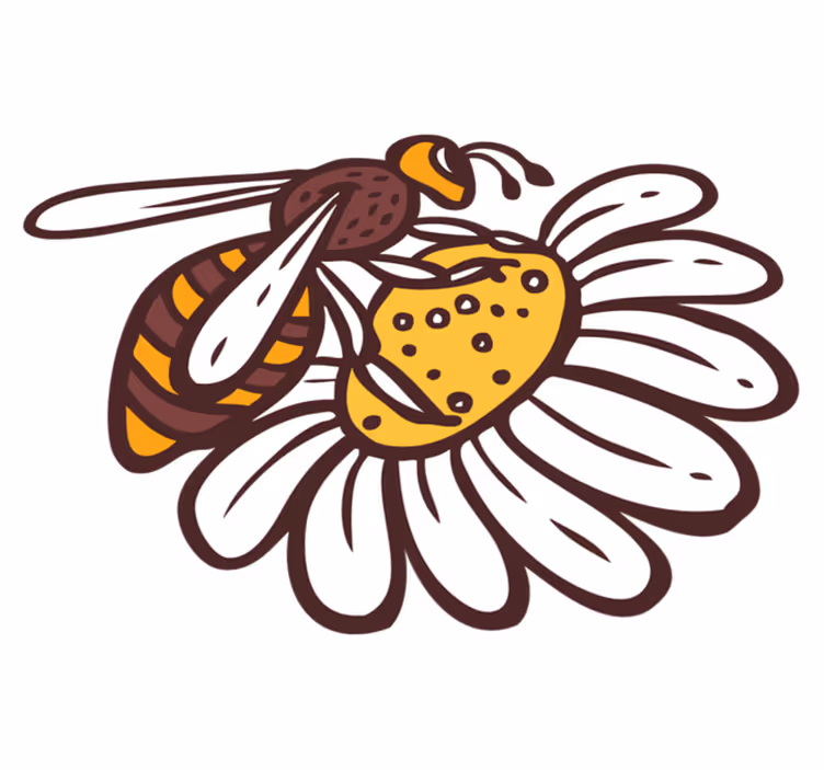 Tappeto vinile animali api su fiore - TenStickers