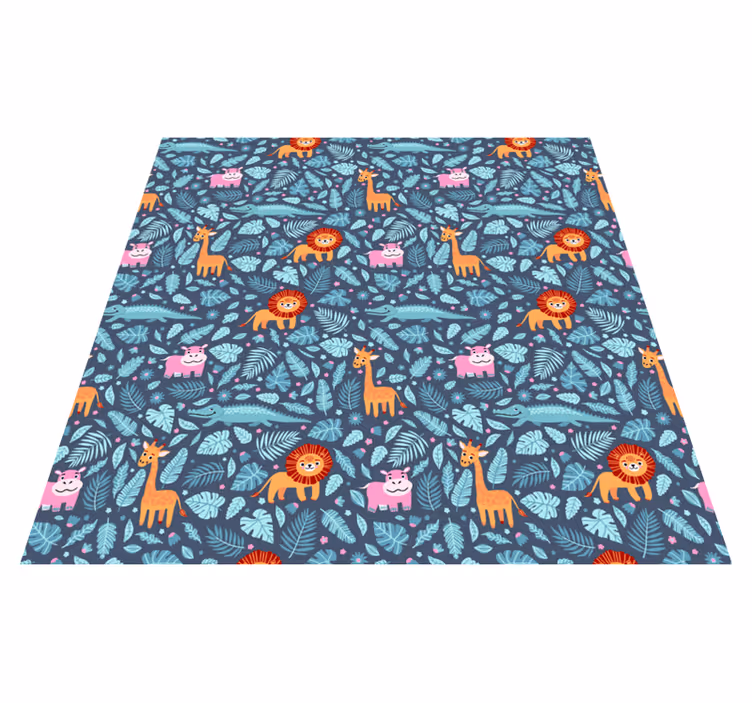 Tappeto vinile animali design vari animali della giungla - TenStickers