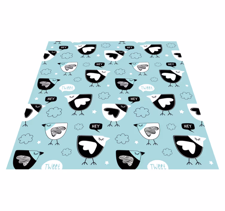 Tappeto vinile animali motivo gallina nera - TenStickers