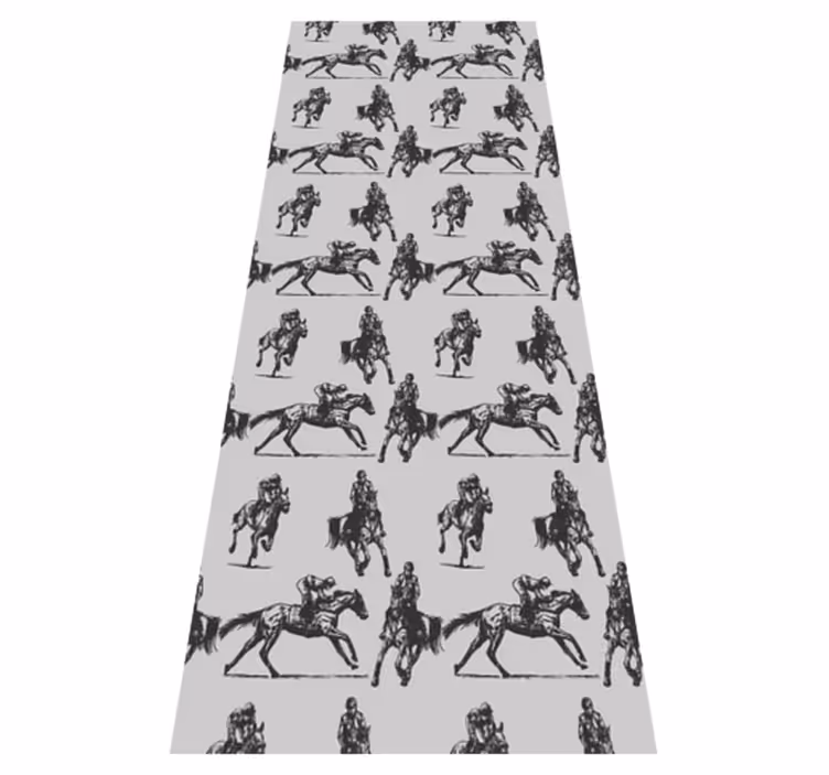 Tappeto vinile animali cavalli grigi in diverse pose - TenStickers