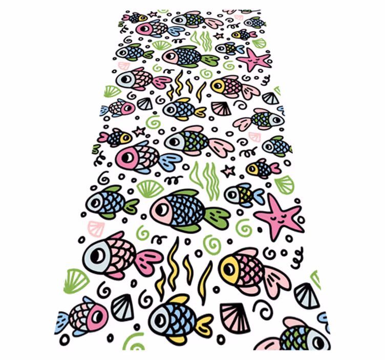 Tappeto vinile animali motivo pesci multicolori - TenStickers