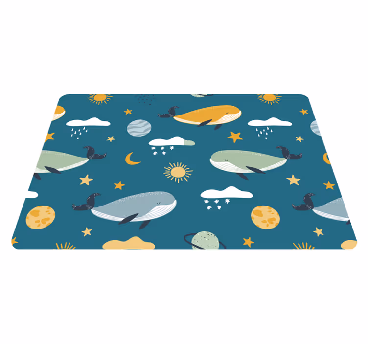 Tappeto vinile animali motivo balena di tendenza - TenStickers