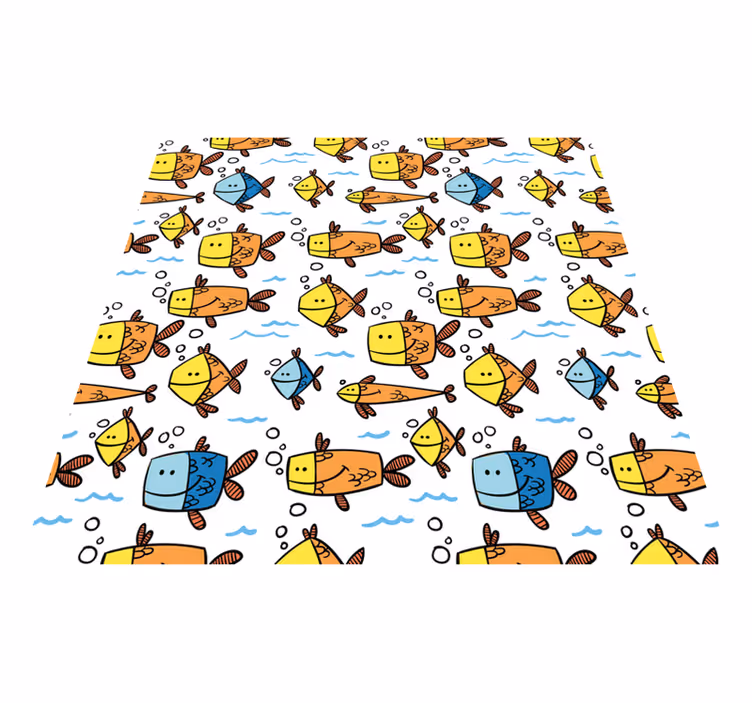 Tappeto vinile animali pesci multicolore per bambini - TenStickers