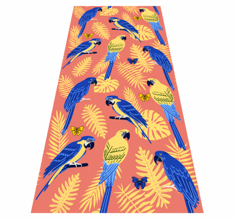 Tappeto vinile animali pappagalli e farfalle - TenStickers
