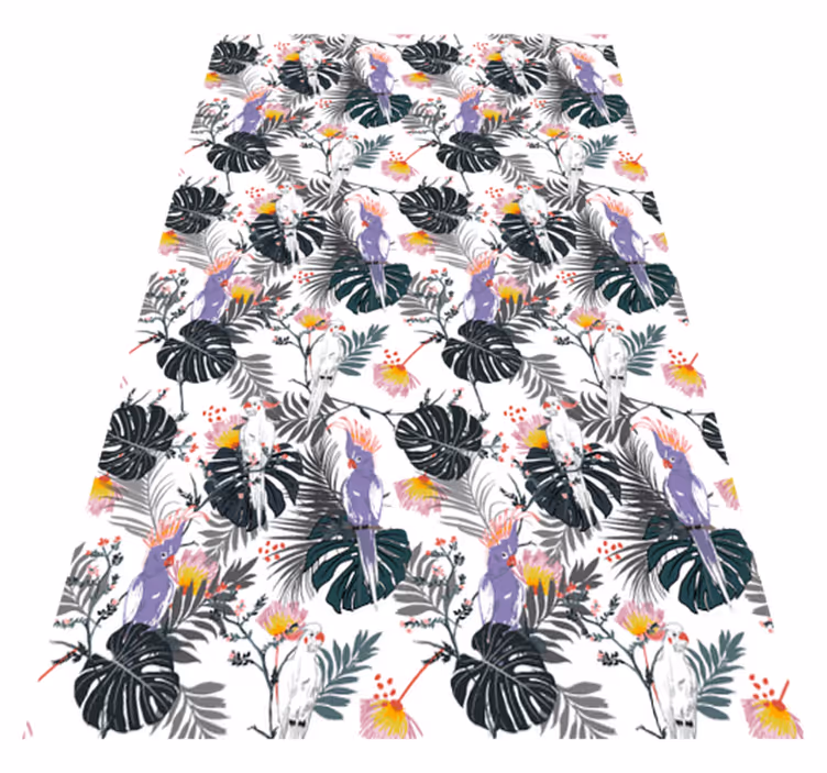 Tappeto vinile animali pappagalli rossi e viola - TenStickers
