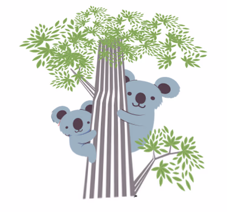 Tappeto vinile animali koala su un albero - TenStickers