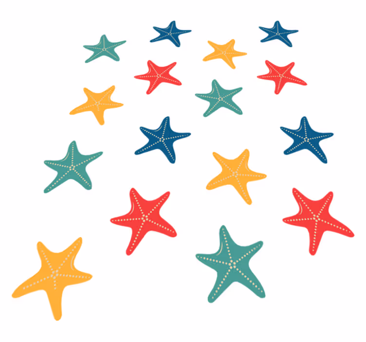Tappeto vinile animali stelle marine colorate - TenStickers