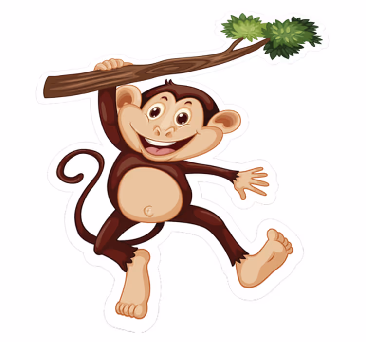 Tappeto vinile animali scimmia birichina che dondola - TenStickers
