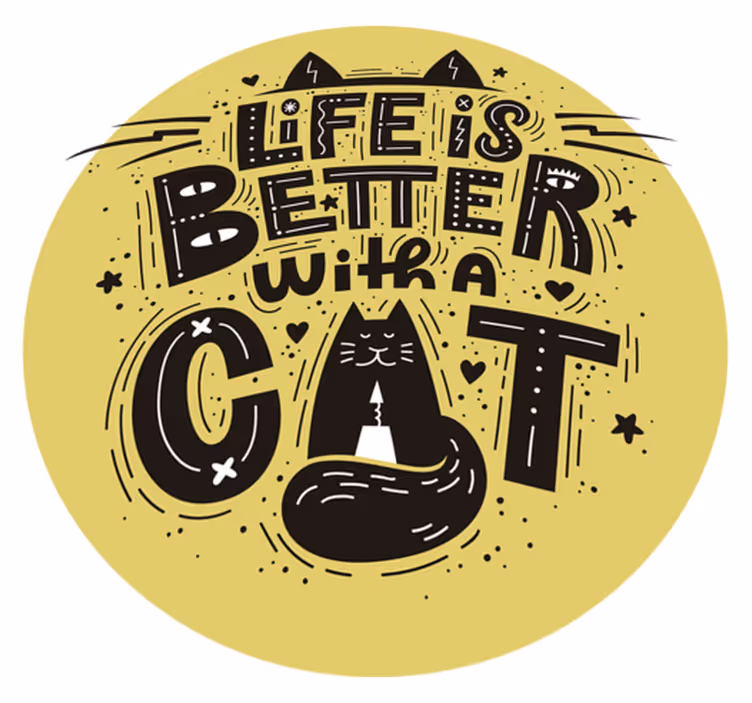 Tappeto vinile animali la vita è migliore con i gatti - TenStickers