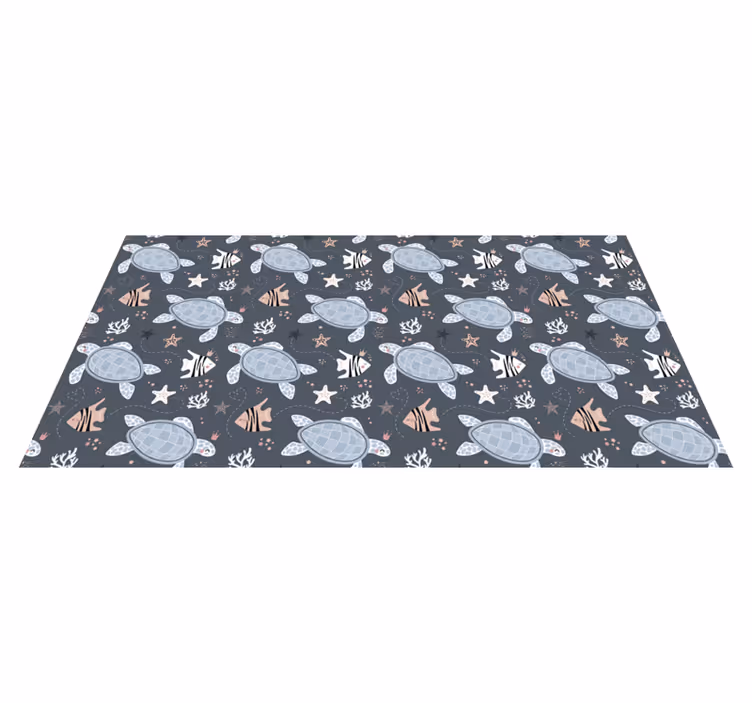 Tappeto vinile animali motivo tartaruga giocosa - TenStickers