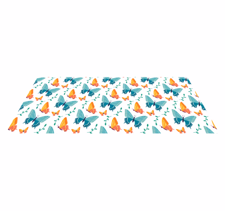 Tappeto vinile animali concetto farfalla vivace - TenStickers