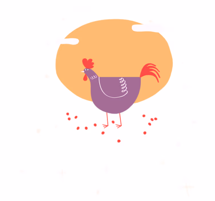 Tappeto vinile animali gallina della fattoria incantevole - TenStickers