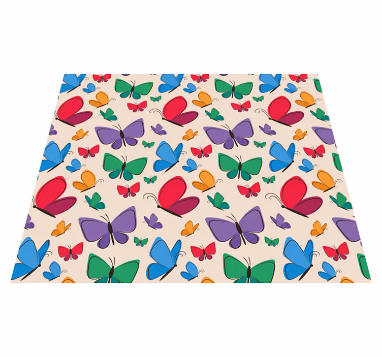 Tappeto vinile animali elementi farfalla vivace - TenStickers