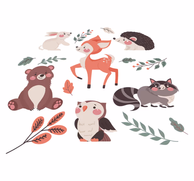 Tappeto vinile animali compagni animali fantasiosi - TenStickers