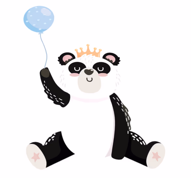 Tappeto vinile animali panda adorabile con palloncino - TenStickers