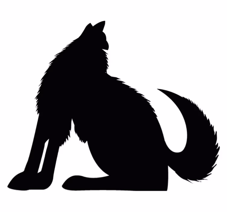Tappeto vinile animali silhouette cane seduto - TenStickers