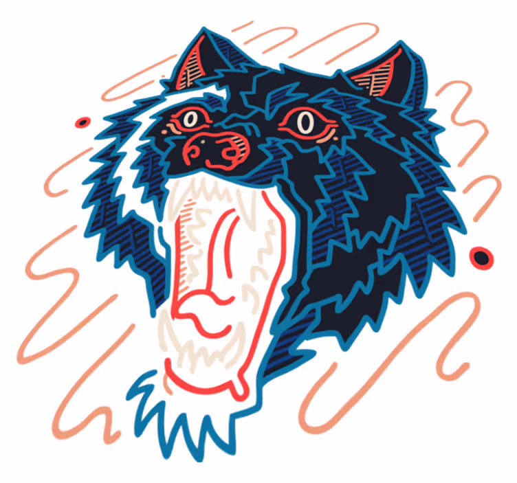 Tappeto vinile animali lupo ululante grafica - TenStickers