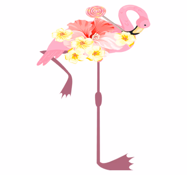 Tappeto vinile animali design floreale fenicottero - TenStickers