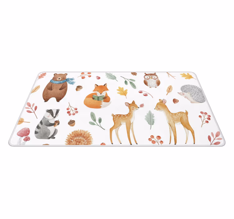 Tappeto pvc cucina acquerello boschivo fantasioso - TenStickers