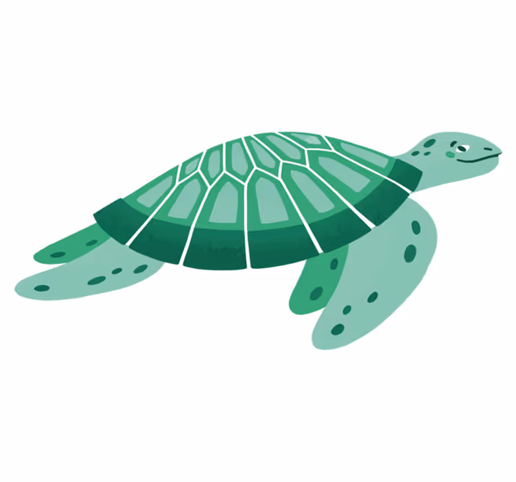 Tappeto vinile animali arte della tartaruga giocosa - TenStickers
