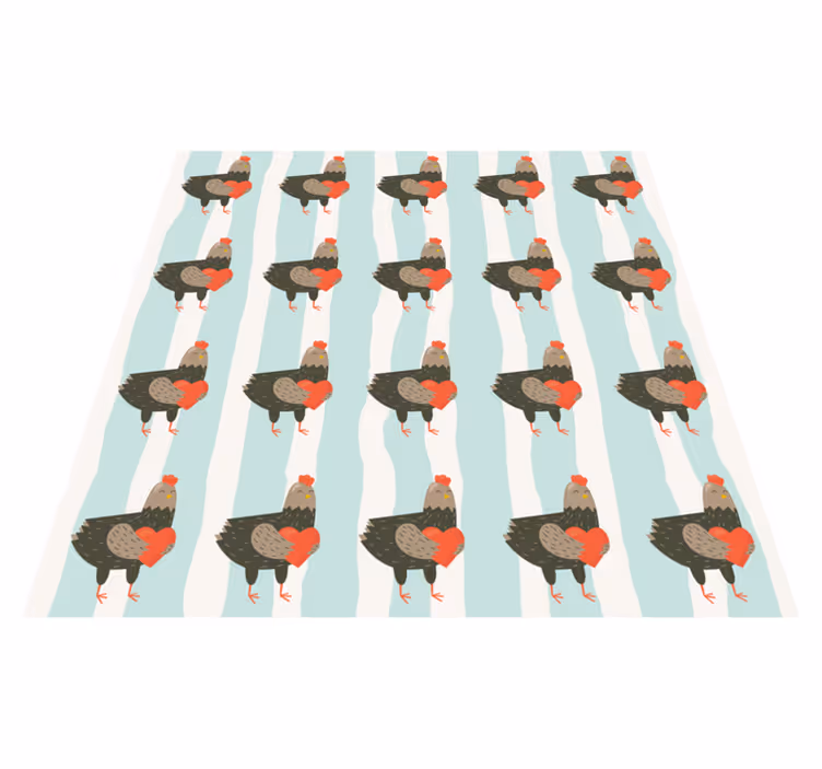 Tappeto vinile animali motivo gallina affascinante - TenStickers