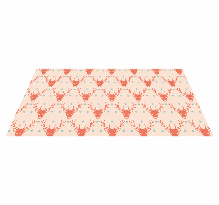 Tappeto vinile animali creature con corna rosse - TenStickers