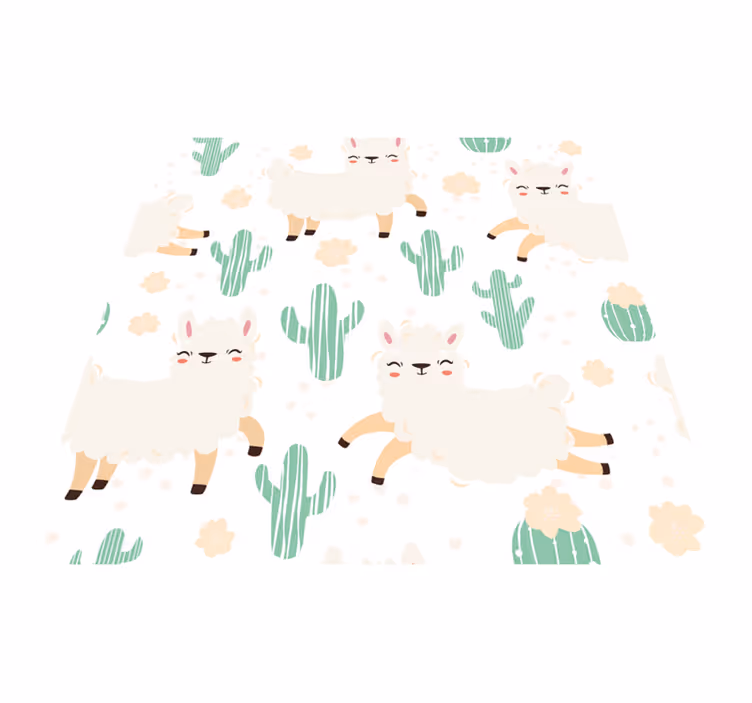 Tappeto vinile animali llamas e cactus carini - TenStickers