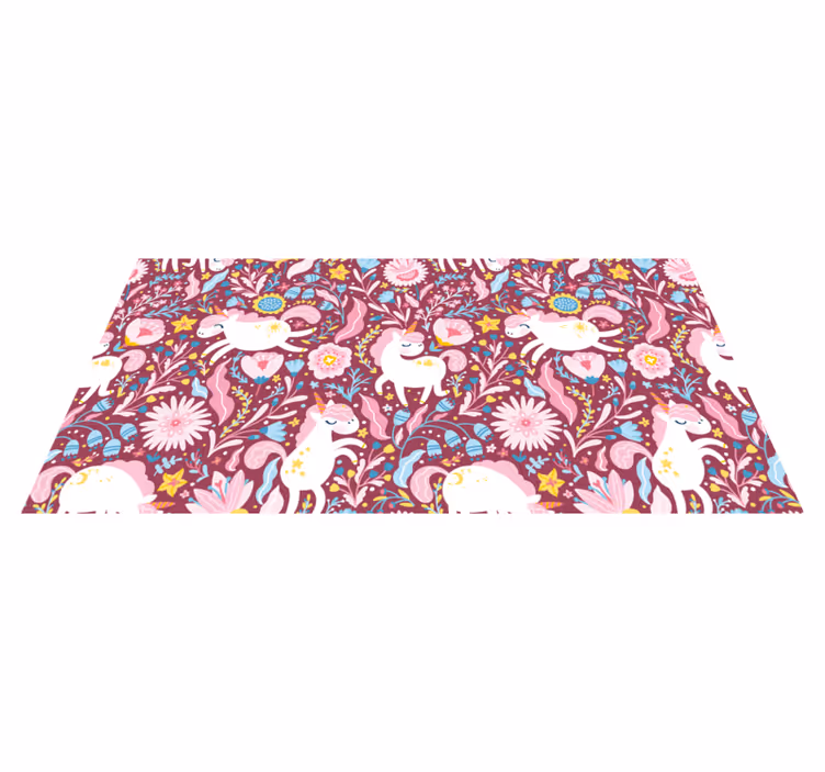 Tappeto vinile animali motivo unicorni giocosi - TenStickers
