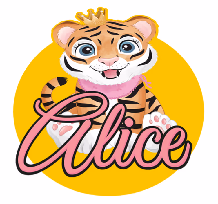 Tappeto vinile animali illustrazione tigre carina - TenStickers