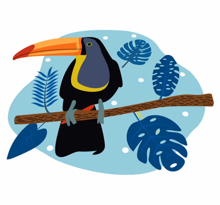 Tappeto vinile animali tucano tropicale in posa - TenStickers