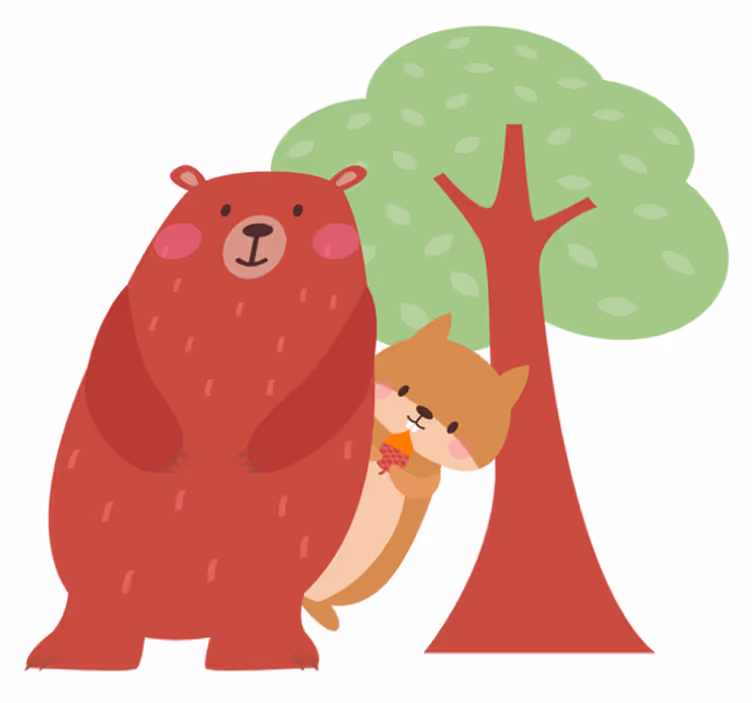 Tappeto vinile animali orso giocoso compagno - TenStickers