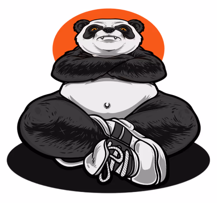 Tappeto vinile animali panda che abbraccia la calma - TenStickers