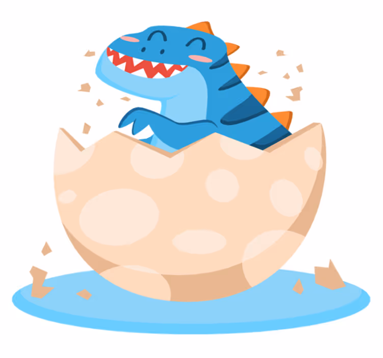 Tappeto vinile animali dinosauro felice appena nato - TenStickers