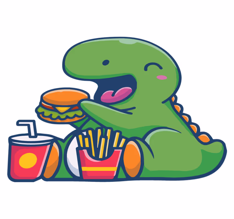 Tappeto vinile animali dinosauro verde felice - TenStickers