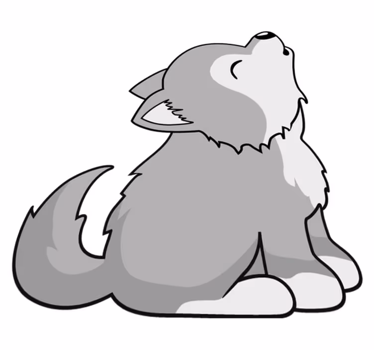 Tappeto vinile animali illustrazione di cane ululante - TenStickers