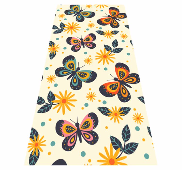 Tappeto vinile animali illustrazioni colorate di farfalle - TenStickers