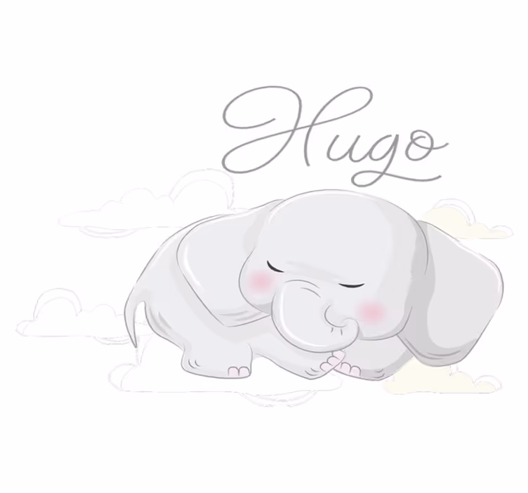 Tappeto vinile animali elefante che dorme tra le nuvole - TenStickers