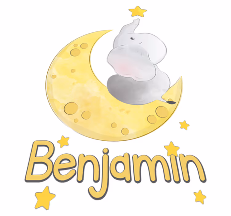 Tappeto vinile animali luna e stelle con nome - TenStickers