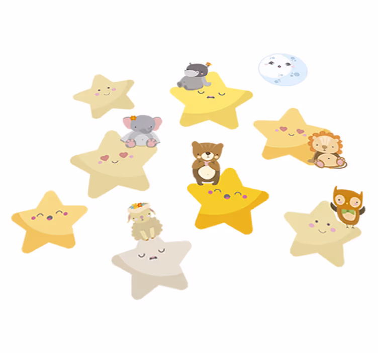 Tappeto vinile animali stelle per la cameretta - TenStickers